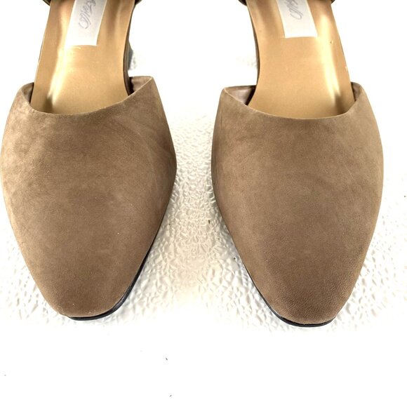 Lord & Taylor Classic Preppy Regencycore Women Suede Ankle Strap Heels 9M Brown - Picture 7 of 16